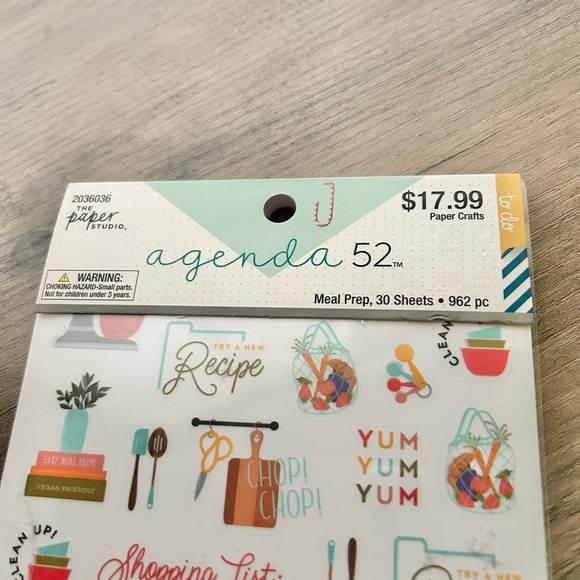 The Paper Studio Agenda 52 Meal Prep Sticker Book 962 pc-New! - Picture 2 of 4